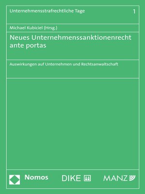 cover image of Neues Unternehmenssanktionenrecht ante portas